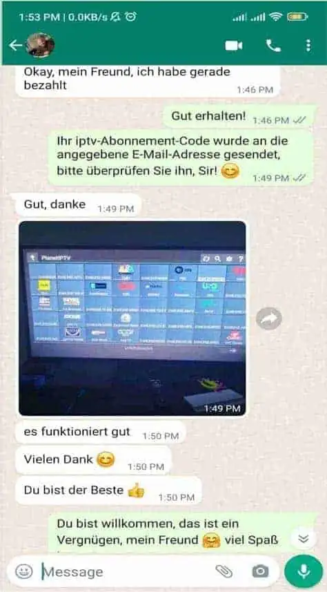 WhatsApp message from a customer 2