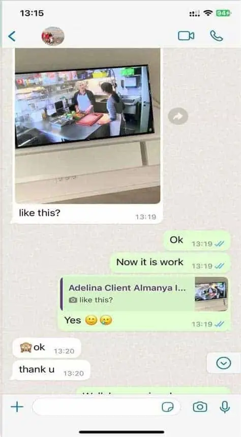 WhatsApp message from a customer 7